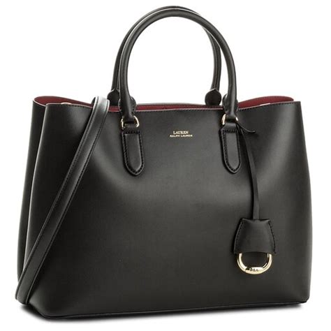 Bolso Lauren Ralph Lauren Marcy Satchel Large Negro