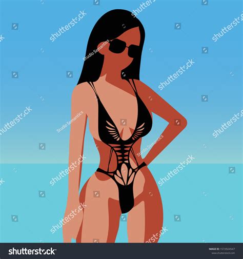 Beautiful Woman Bikini On Beach Sexy Stock Vector Royalty Free 1572924547 Shutterstock