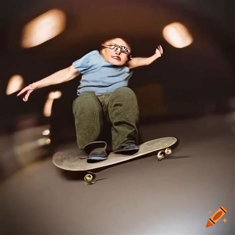 Danny Devito Skateboarding With Fish Eye Lens Effect On Craiyon