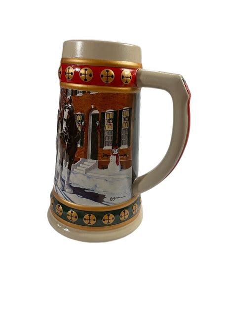 Budwiser Holiday Stein Collection Hometown Holiday Handcrafted