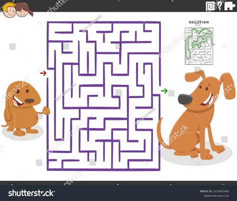 Cartoon Illustration Educational Maze Puzzle Game Stock Vector Royalty