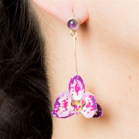 Purple Orchid Earrings Sicily Lover