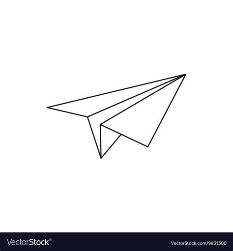 Paper plane icon outline style Royalty Free Vector Image