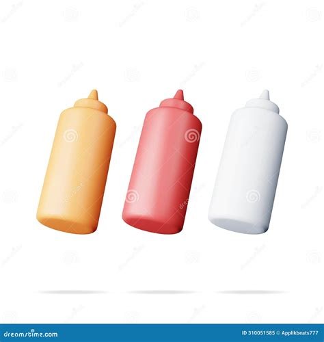 3d Set Of Blank Plastic Bottles For Fast Food Stock Vector Illustration Of Product Realistic