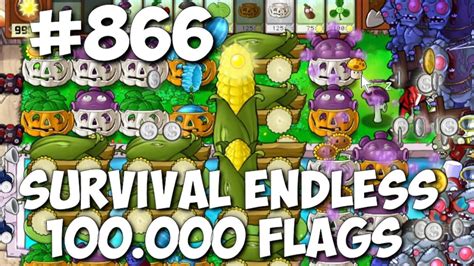 Plants Vs Zombies Survival Endless Flags Part