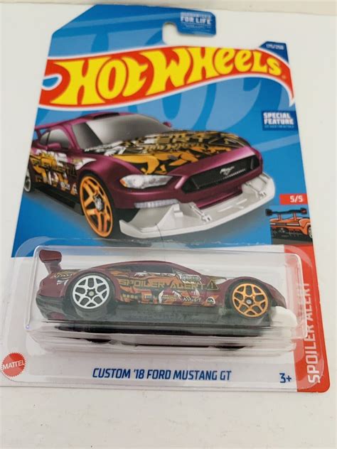 Hot Wheels Spoiler Alert 5 5 Custom 18 Ford Mustang GT Car Figure 175 250 Contemporary