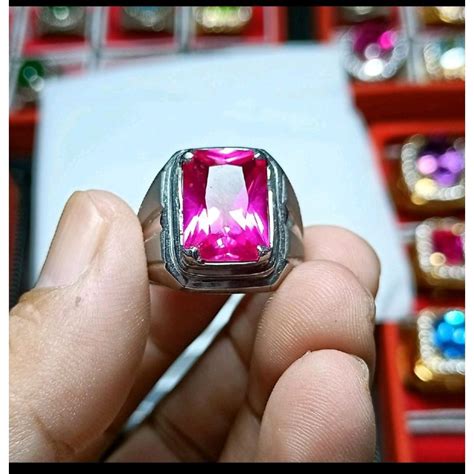 Jual Batu Cincin Delima Siam Ros Bangkok Cutting Ring Monel Handmade