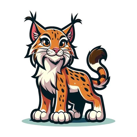 premium vector cartoon lynx vector illustration