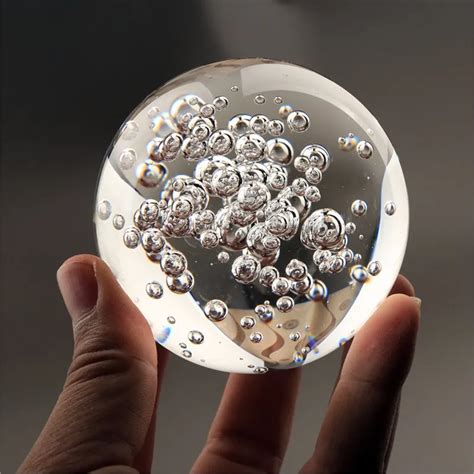 Shining Crystal Glass Bubble Ball Paperweight Glass Sphere Figurines