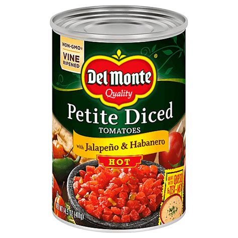 Del Monte Petite Diced Hot Tomatoes With Jalapeno Habanero Oz