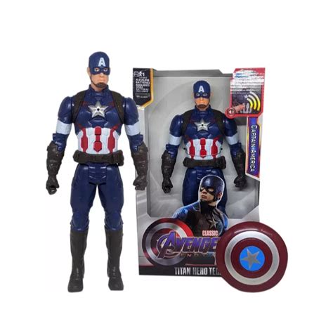 Boneco Capit O Am Rica Vingadores Articulado Cm Luz E Som Shopee