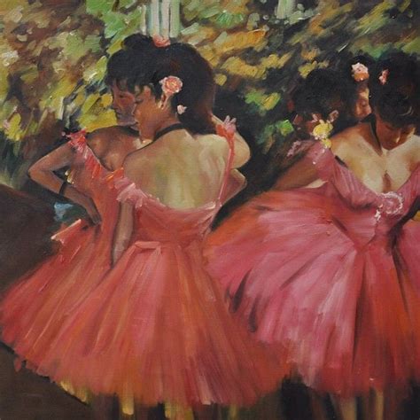 Degas - Dancers in Pink Oil Painting