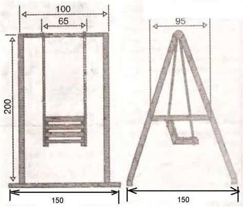 Качель деревянная – фото и чертежи с размерами