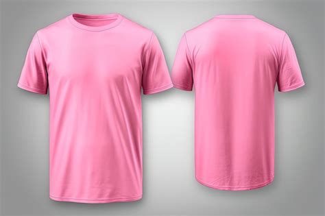 Conjunto De Maqueta Realista De Camiseta Masculina Rosa Desde La Vista