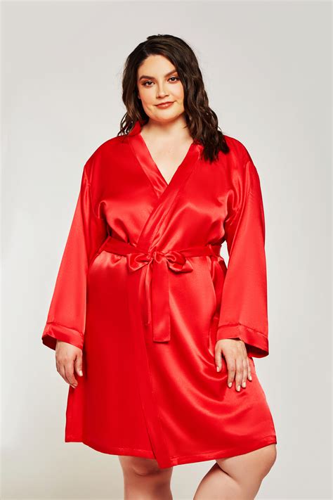 Sexy Hot Seductive Sensual Bedroom Satin Robe Lingerie Adult Women Plus