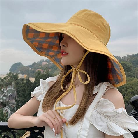 Women S Bucket Hat Fashion Summer Big Brim Panamanian Collapsible Sun