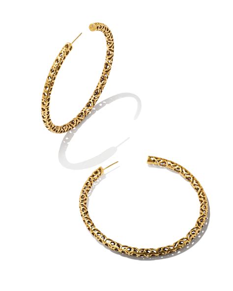 Kendra Scott Deanne Hoop Earrings In Vintage Gold Outlet