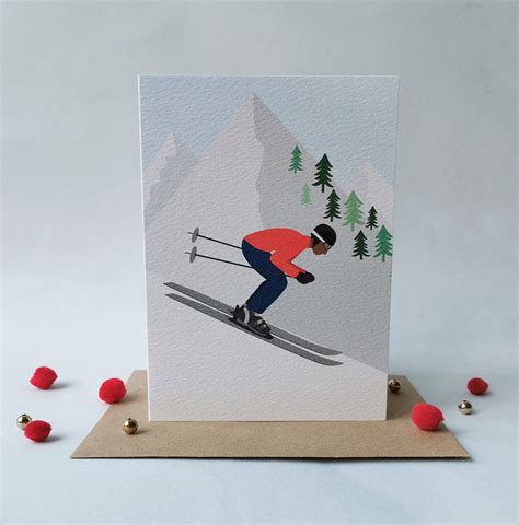 Ski Greeting Card Skiing Card For Dad Birthday Cards Ski Card Cards