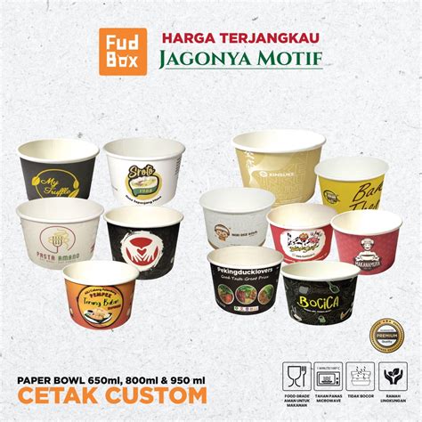 Jual Cetak Custom Paper Bowl Ml Custom Design Mangkok