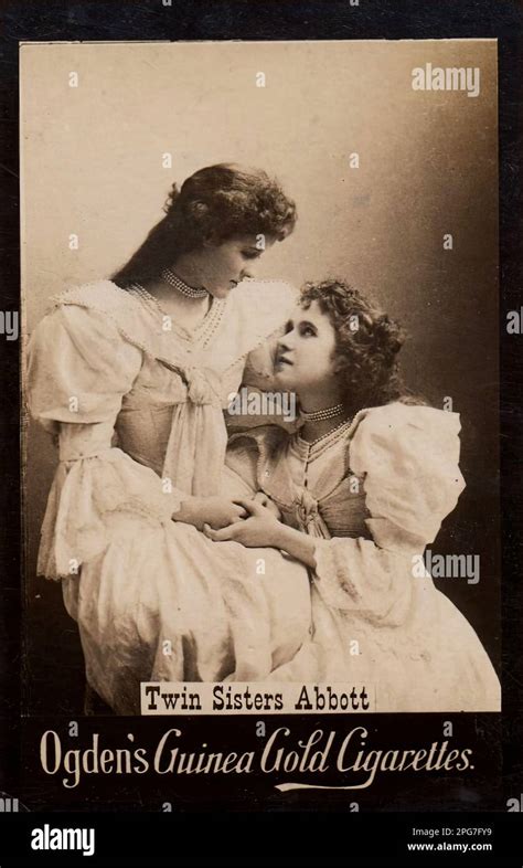 Portrait of Actresses Twin Sisters Abbott - Vintage Cigarette Card, Victorian Era Stock Photo ...