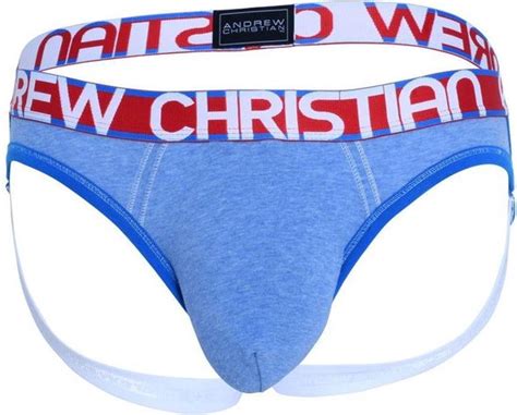 Andrew Christian Almost Naked Cotton Brief Jock Blauw Maat M Heren