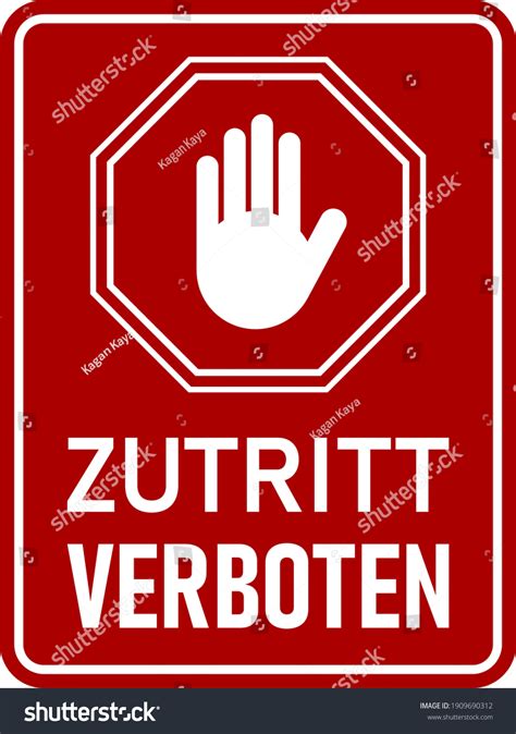 Vektor Stok Zutritt Verboten Do Not Enter German Tanpa Royalti