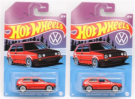 Hot Wheels Vw Volkswagen Golf Mk Red Lot Of Htf In Hand