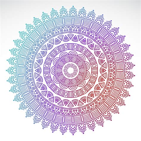 Premium Vector Round Gradient Mandala On White Isolated Background