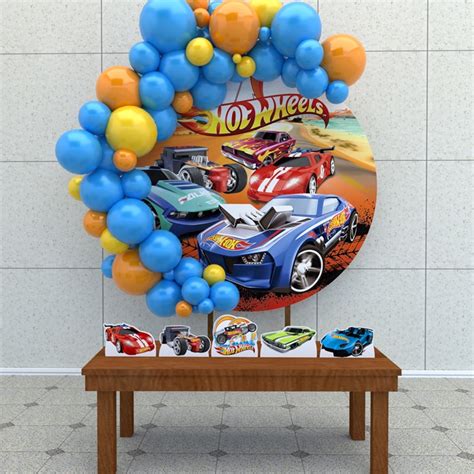 Kit Festa Painel Redondo Decora O Infantil Hot Wheels Shopee Brasil