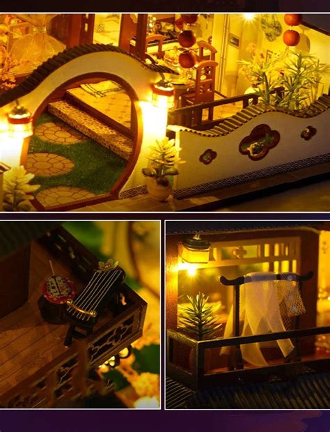 Diy Wooden Dollhouse Kit Large Villa Assembled Miniature With Etsy