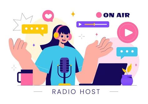 broadcasting host vector art icons  graphics