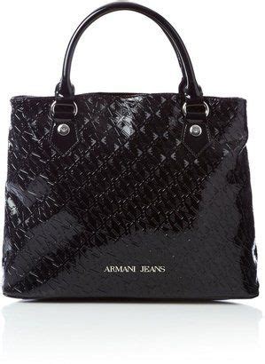 Shopstyle Armani Jeans Patent Embossed Crossbody Across Body Bag