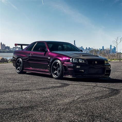 Midnight Purple Skyline R34 Wallpapers Img Solo