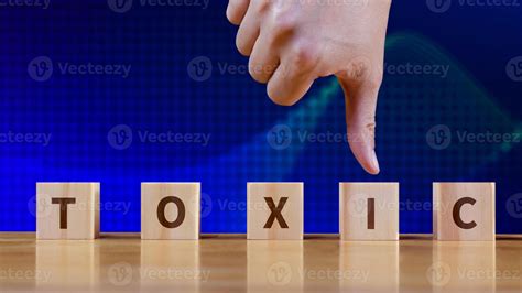 Toxic concept, Cubes wooden blocks form the word Toxic. extensive Toxic ...