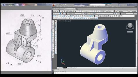 Autocad 3d Tutorial For Beginners Exercise 4 Youtube