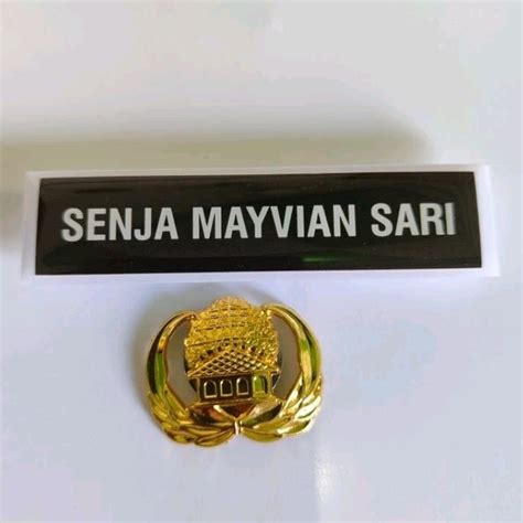 Jual PAKET NAME TAG PLUS PIN KOPRI ASN AKRILIK RESIN PAKET PAPAN NAMA