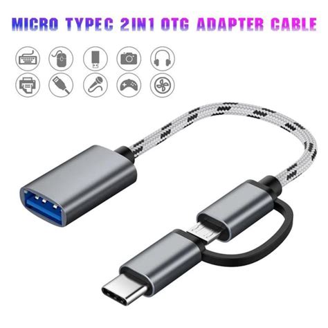 2 In 1 Type C Micro Usb To Usb 3 0 Interface Otg สายเคเบลอะแดปเต