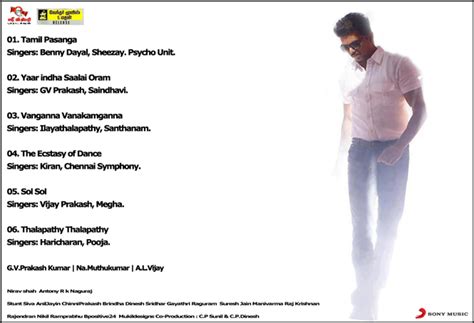 Vijay's Thalaivaa Audio Tracklist Tamil Movie, Music Reviews and News