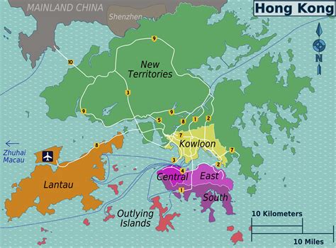 Large Hong Kong districts map | Hong Kong | Asia | Mapsland | Maps of the World