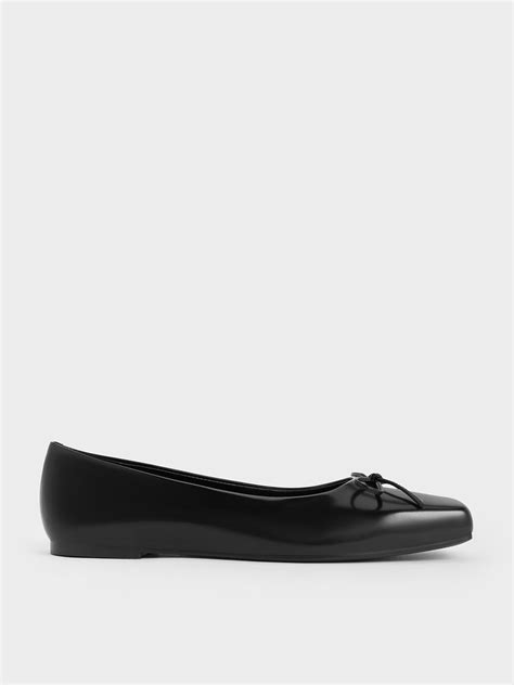 Black Box Square Toe Bow Ballet Flats Charles And Keith Us