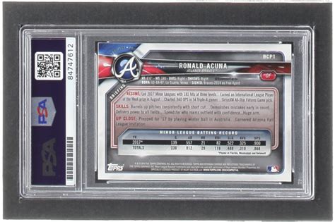 Ronald Acuna Jr Signed Bowman Chrome Prospects Bcp Rc Psa