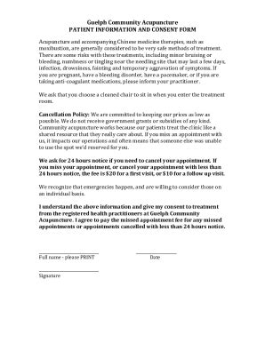 Fillable Online Patient Information And Consent Form Fax Email Print