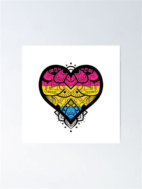 Pride Heart Mandala Pansexual Poster For Sale By Elvenarts Redbubble