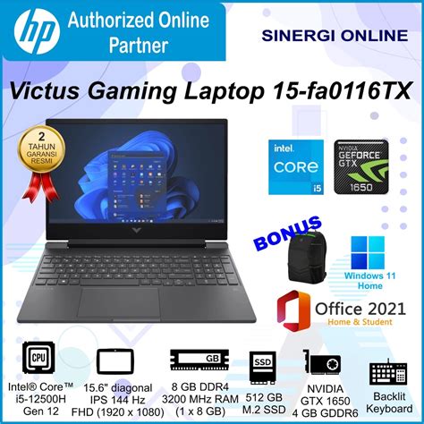 Jual VICTUS LAPTOP HP 15 FA0116TX Core I5 12500H 8GB 512GBSSD NVIDIA