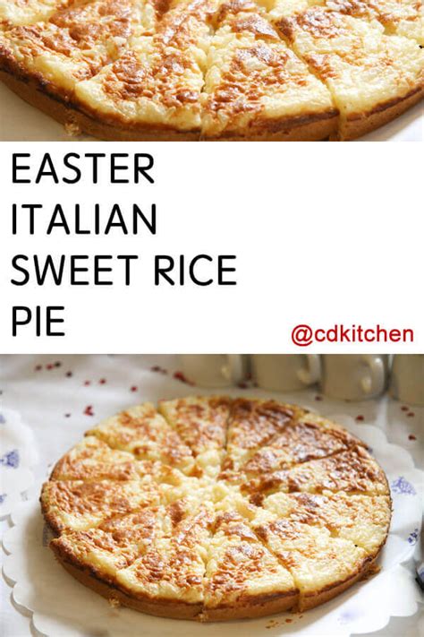 Easter Italian Sweet Rice Pie Recipe from CDKitchen.com