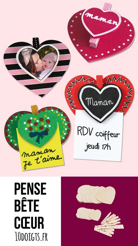 Kit Pense Bête Coeur à Coeur Mémos et magnets 10 Doigts Bricolage