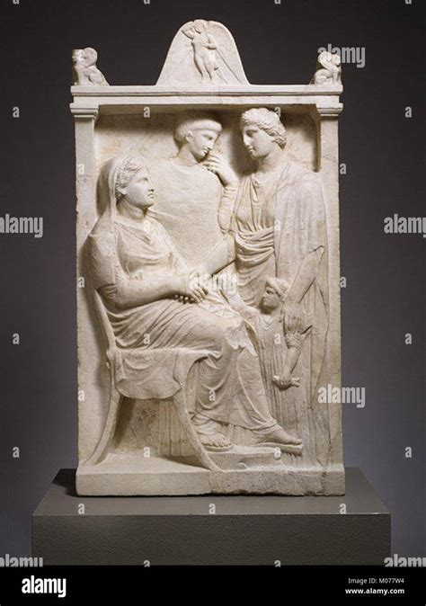 Marble Stele Grave Marker Of A Woman MET GR18 Stock Photo Alamy