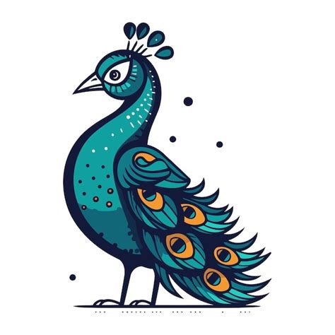 Premium Vector Peacock Vector Illustration Isolated Peacock On White Background