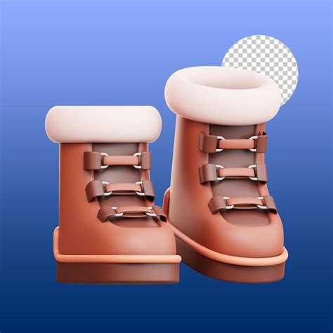 Premium PSD Winter Boots 3d Illustration