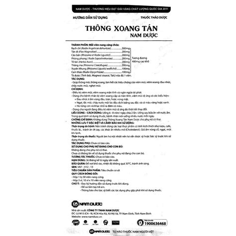 Thông Xoang Tán Hỗ Trợ Viêm Mũi Viêm Xoang Pharmartvn